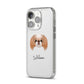 Japanese Chin Personalised iPhone 14 Pro Clear Tough Case Silver Angled Image