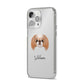 Japanese Chin Personalised iPhone 14 Pro Max Clear Tough Case Silver Angled Image