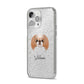 Japanese Chin Personalised iPhone 14 Pro Max Glitter Tough Case Silver Angled Image