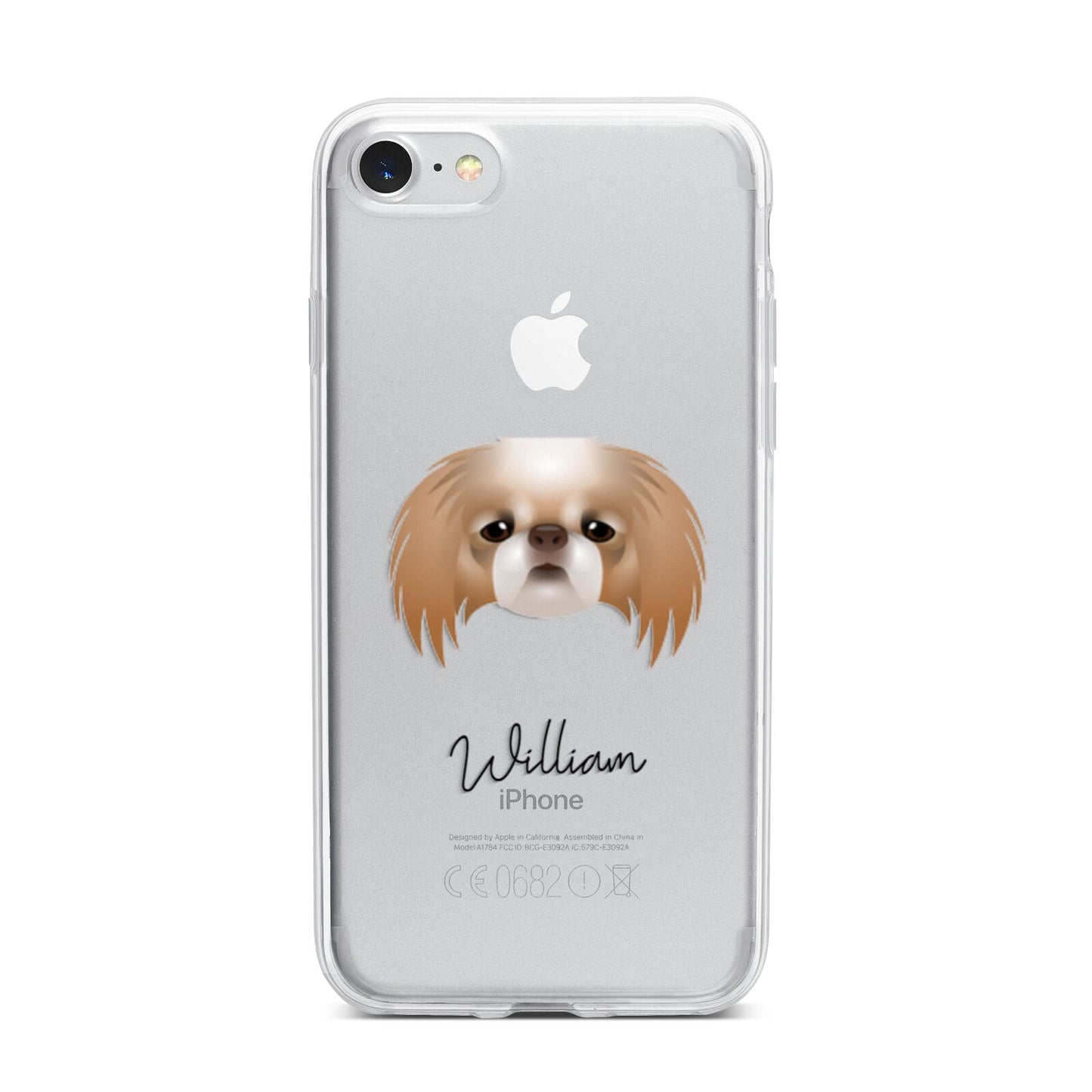 Japanese Chin Personalised iPhone 7 Bumper Case on Silver iPhone