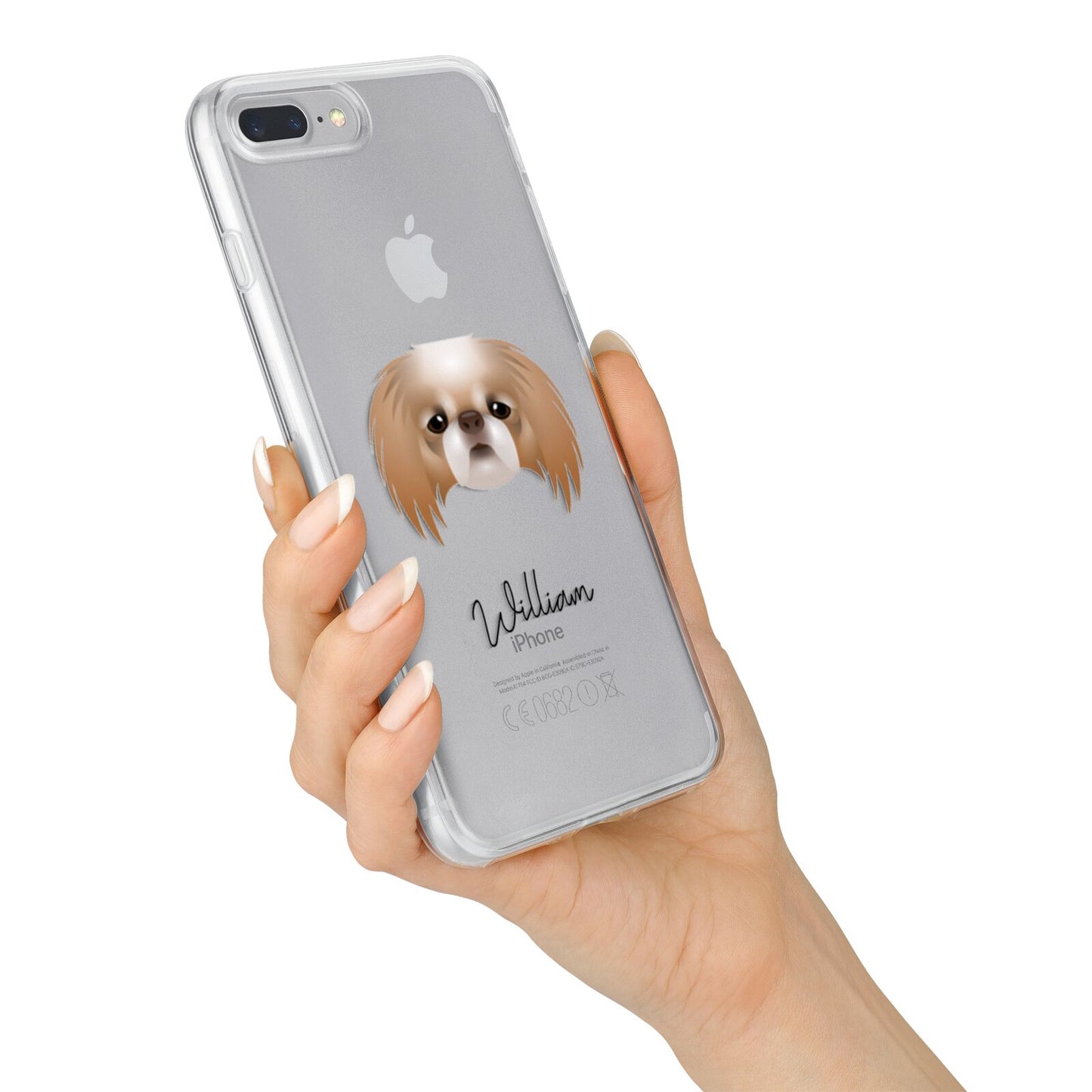 Japanese Chin Personalised iPhone 7 Plus Bumper Case on Silver iPhone Alternative Image
