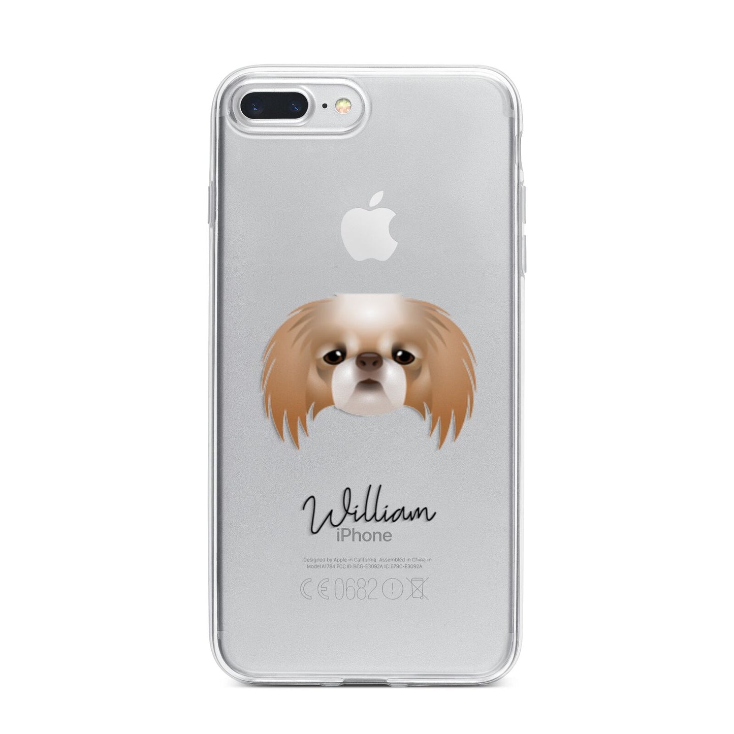 Japanese Chin Personalised iPhone 7 Plus Bumper Case on Silver iPhone