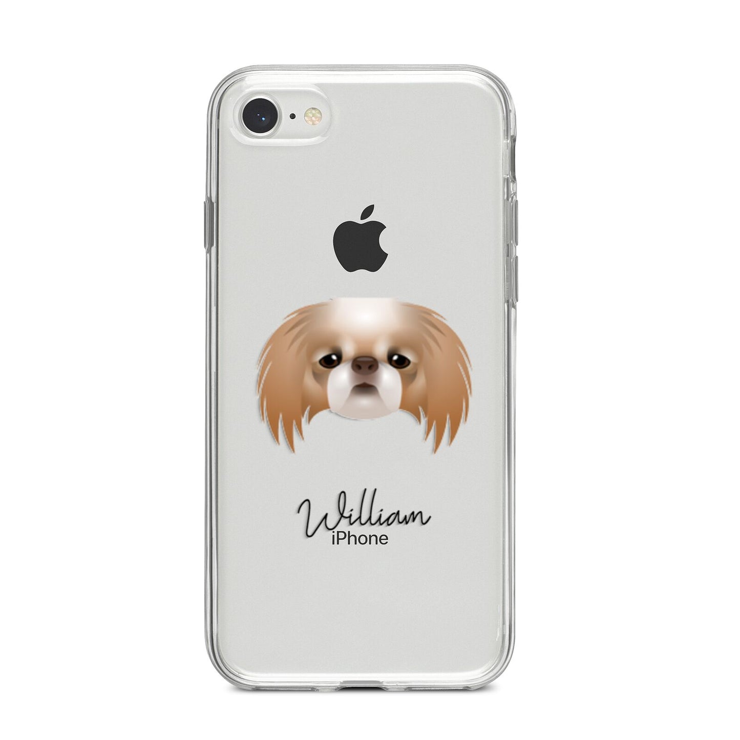 Japanese Chin Personalised iPhone 8 Bumper Case on Silver iPhone