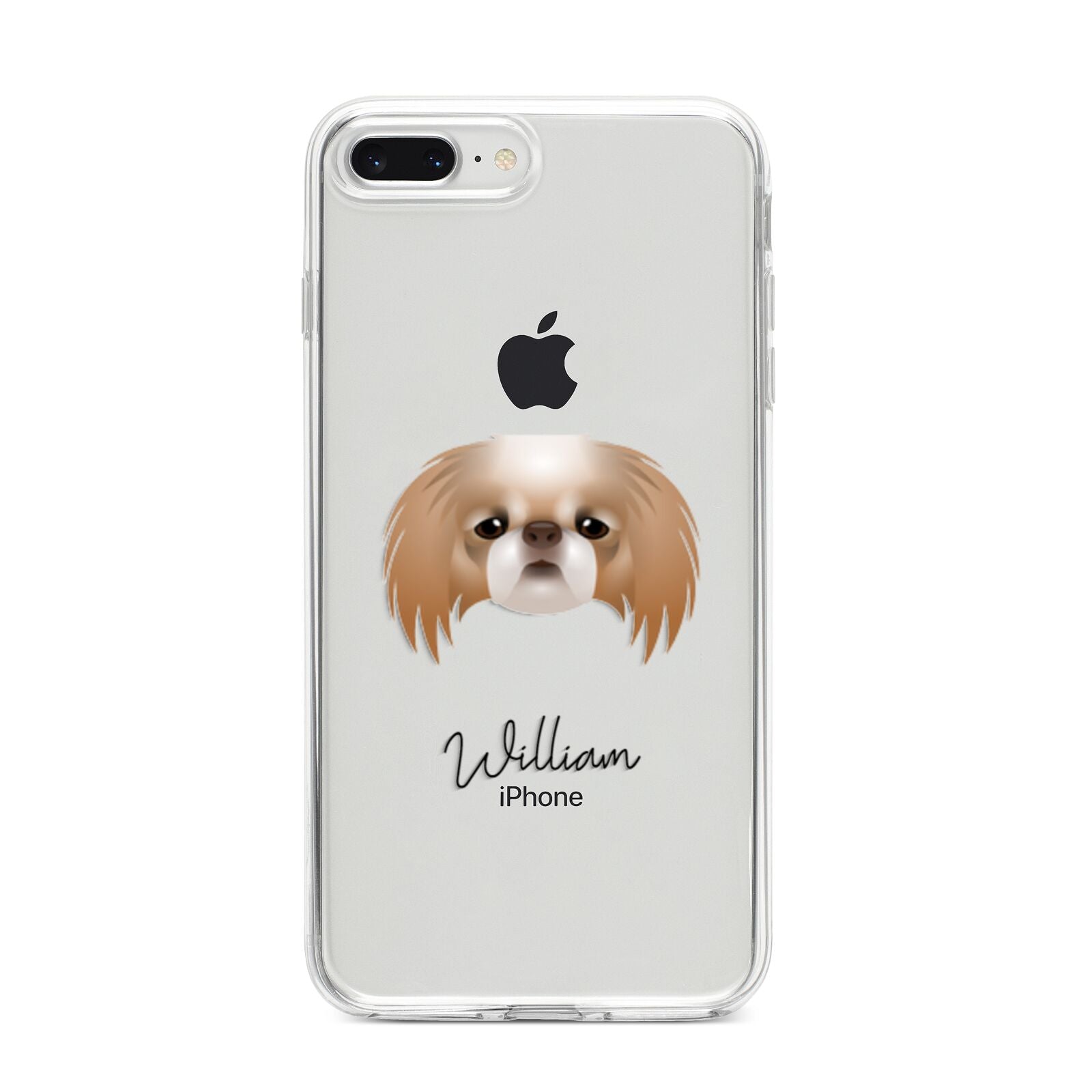 Japanese Chin Personalised iPhone 8 Plus Bumper Case on Silver iPhone