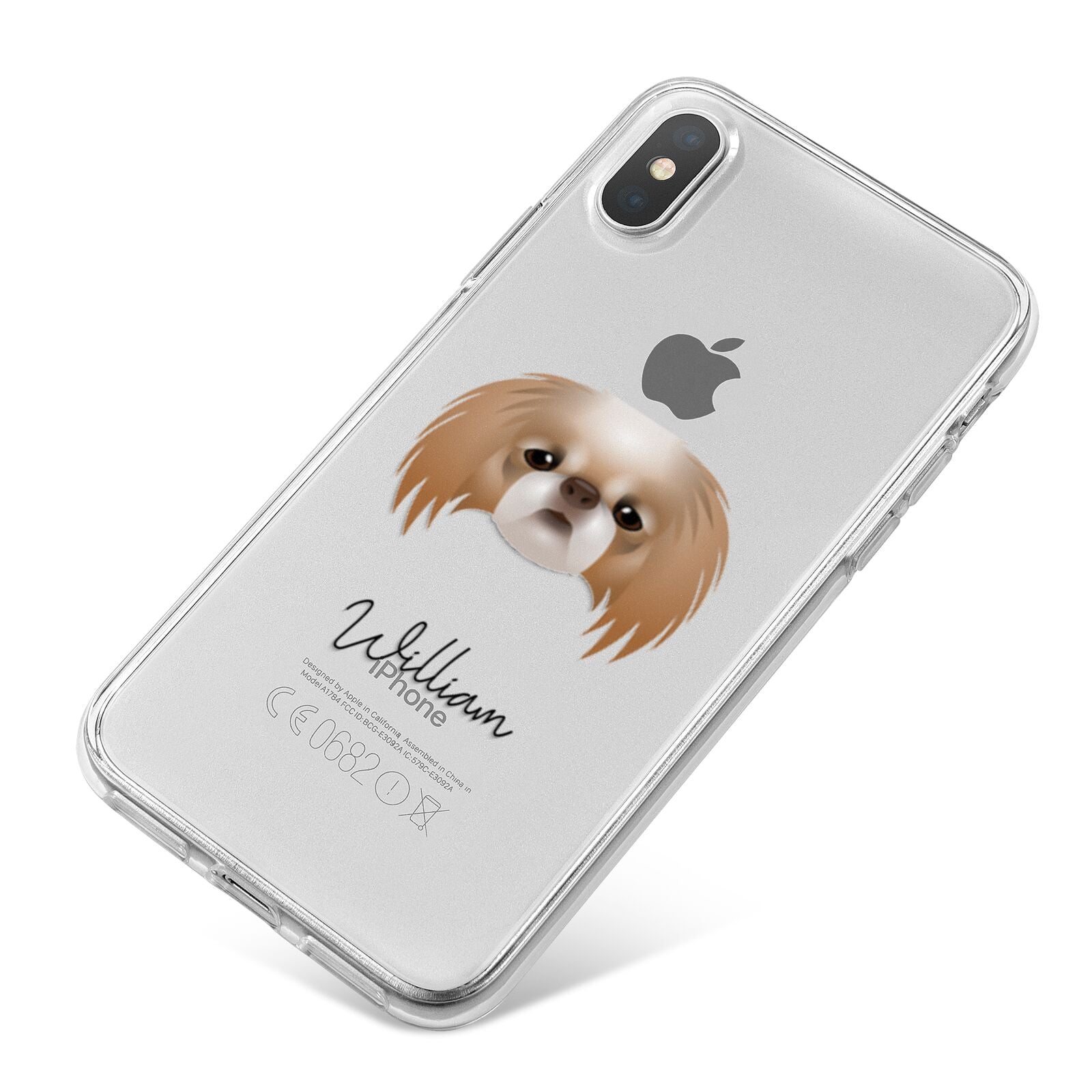 Japanese Chin Personalised iPhone X Bumper Case on Silver iPhone