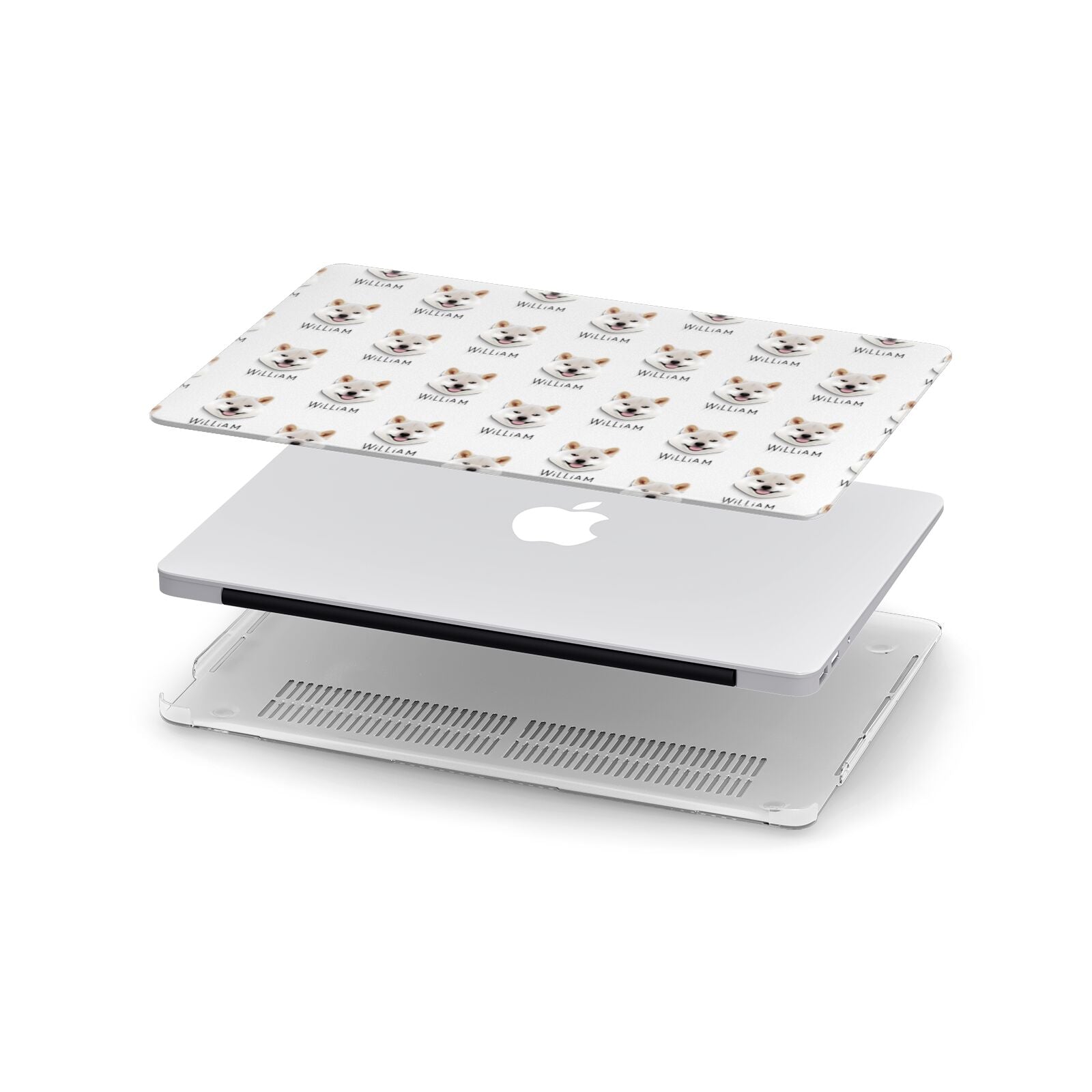 Japanese Shiba Icon with Name Apple MacBook Case in Detail