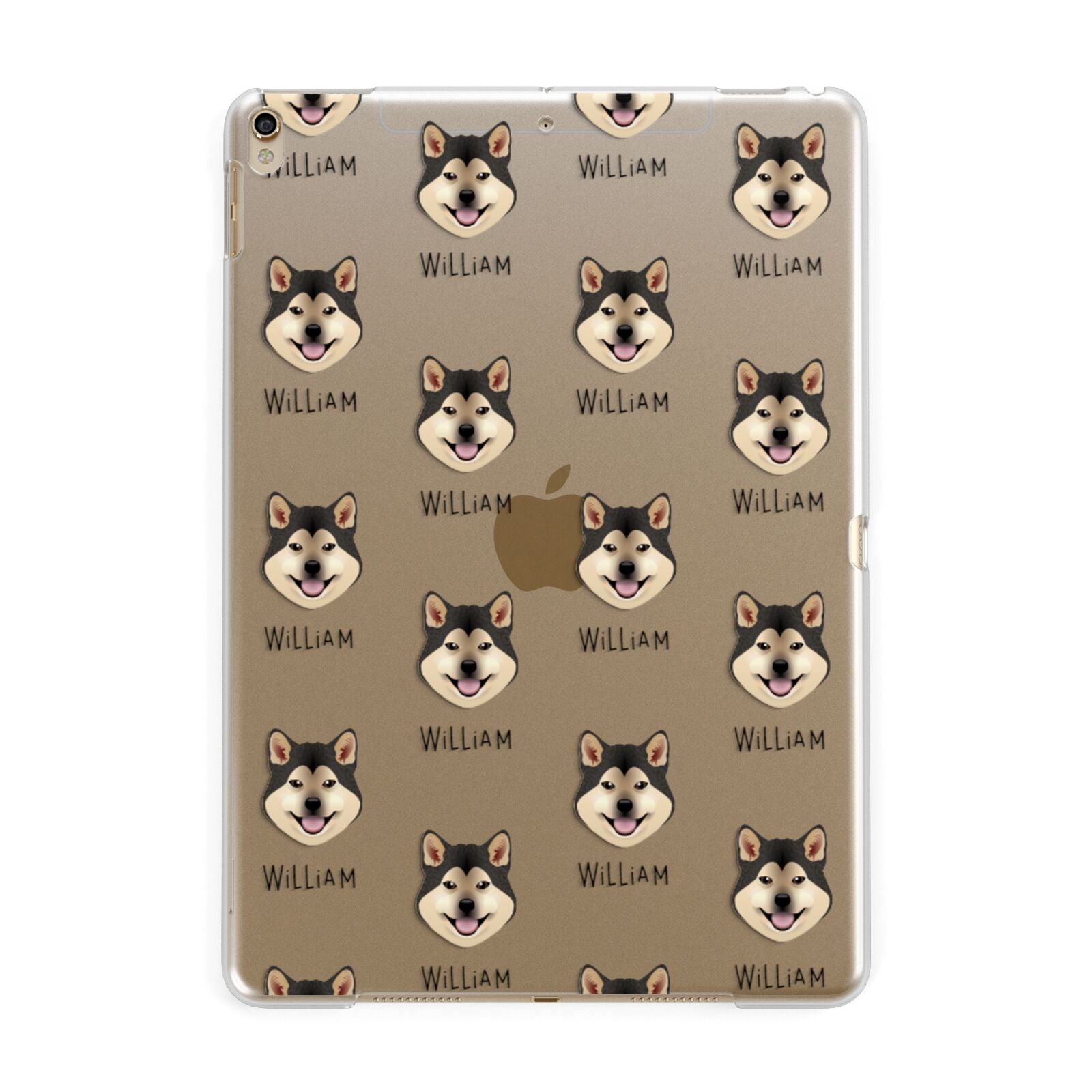 Japanese Shiba Icon with Name Apple iPad Gold Case