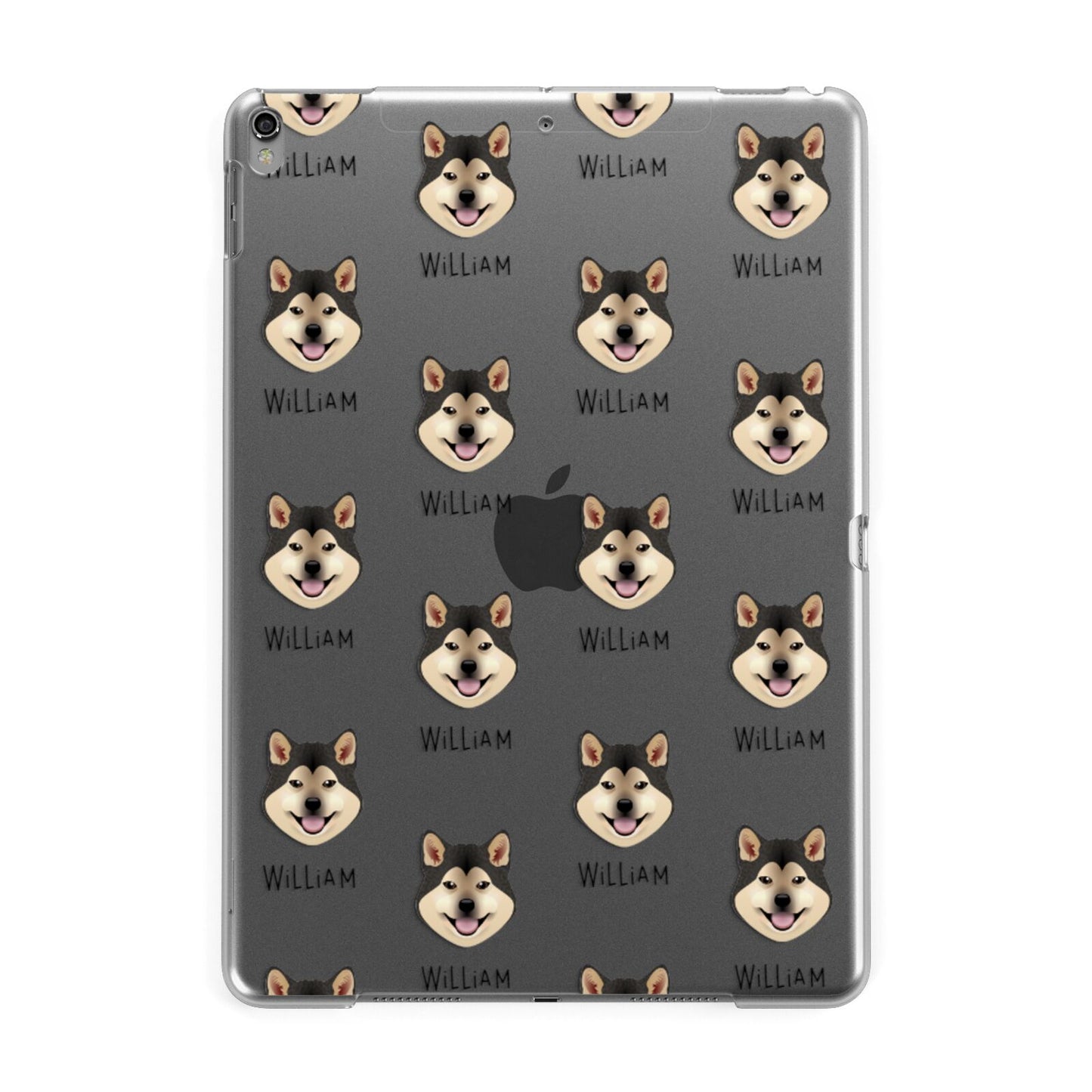 Japanese Shiba Icon with Name Apple iPad Grey Case