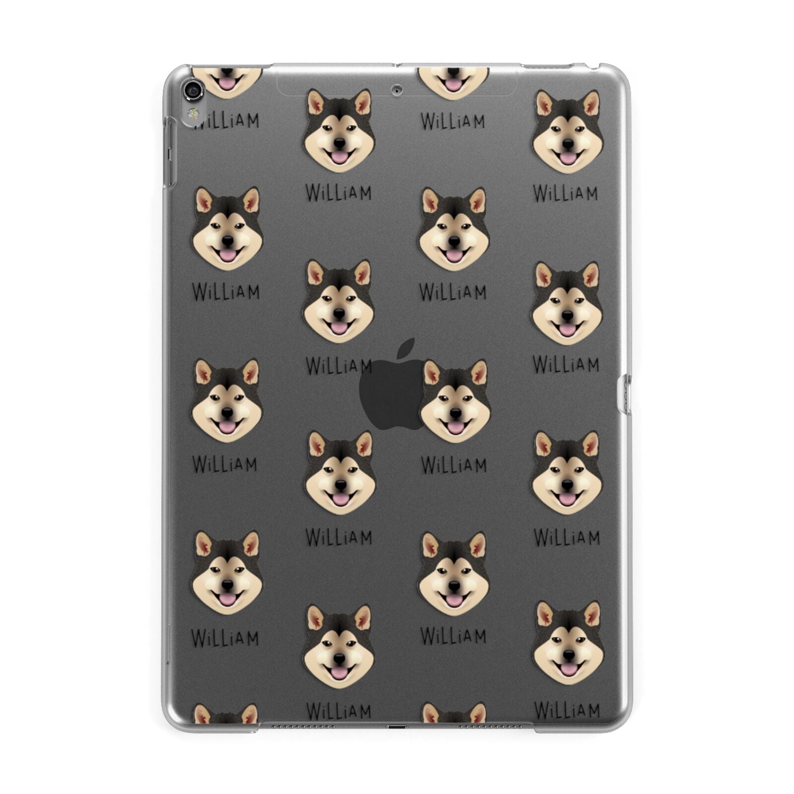 Japanese Shiba Icon with Name Apple iPad Grey Case