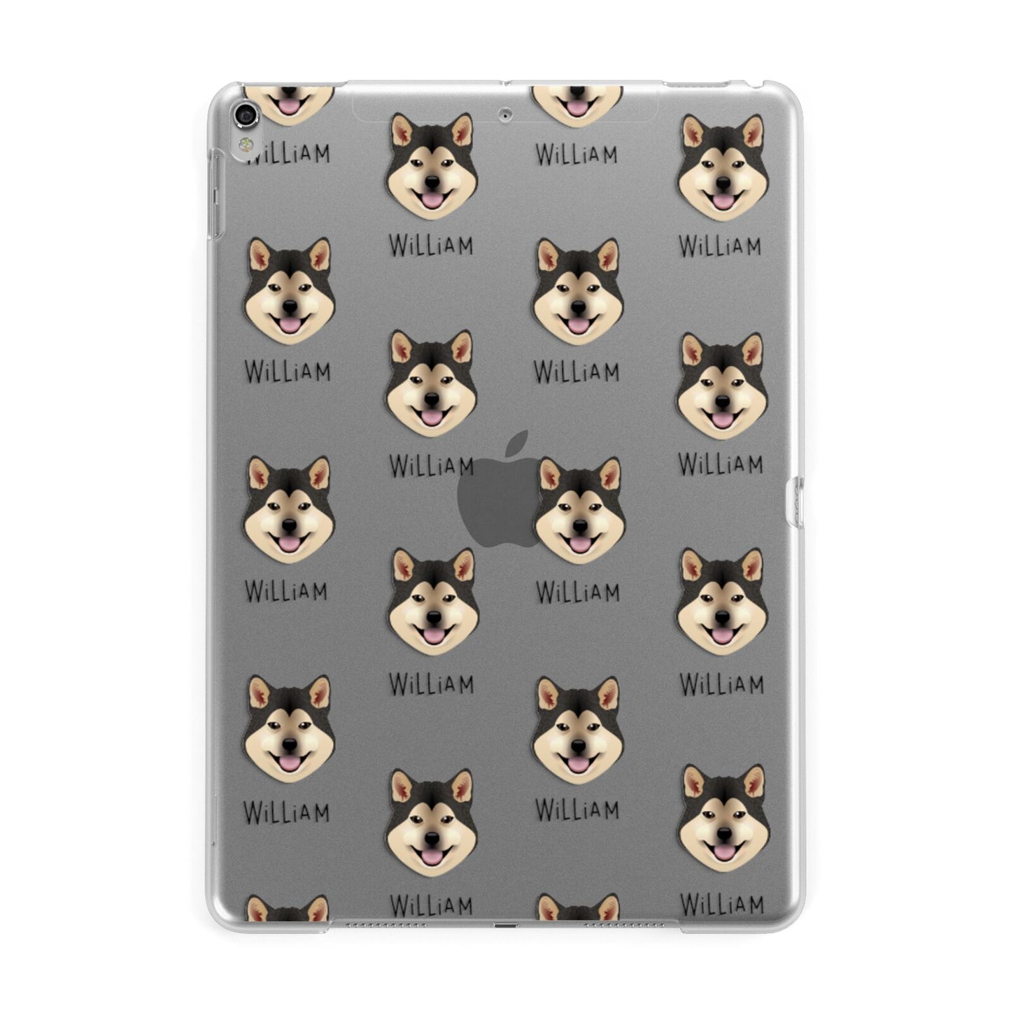 Japanese Shiba Icon with Name Apple iPad Silver Case