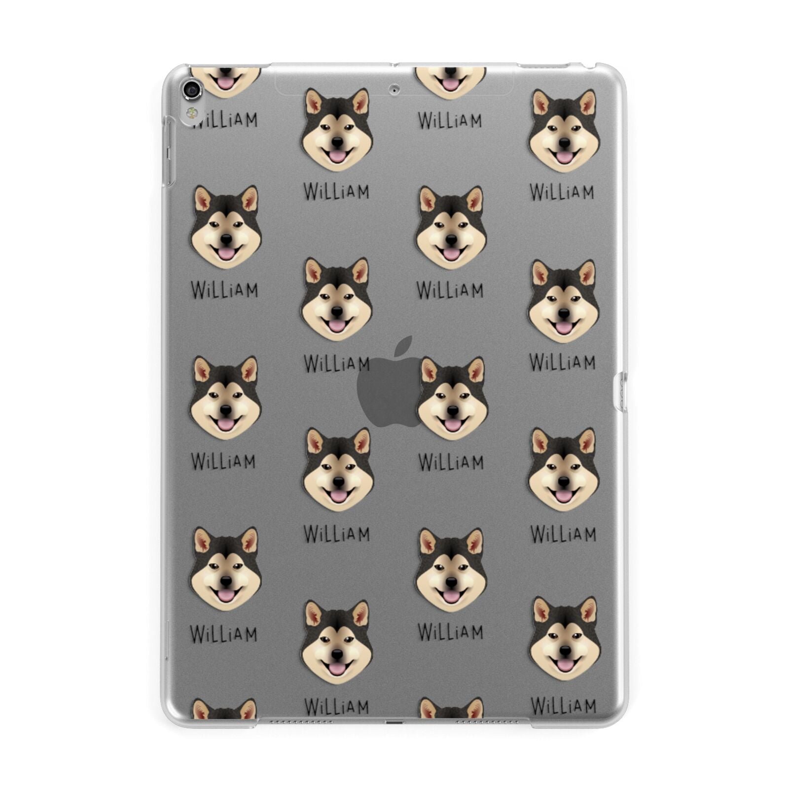 Japanese Shiba Icon with Name Apple iPad Silver Case