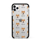 Japanese Shiba Icon with Name Apple iPhone 11 Pro Max in Silver with Black Impact Case