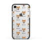 Japanese Shiba Icon with Name Apple iPhone XR Impact Case Black Edge on Silver Phone