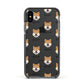 Japanese Shiba Icon with Name Apple iPhone Xs Impact Case Black Edge on Black Phone