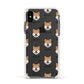 Japanese Shiba Icon with Name Apple iPhone Xs Impact Case White Edge on Black Phone