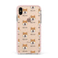 Japanese Shiba Icon with Name Apple iPhone Xs Max Impact Case Pink Edge on Gold Phone