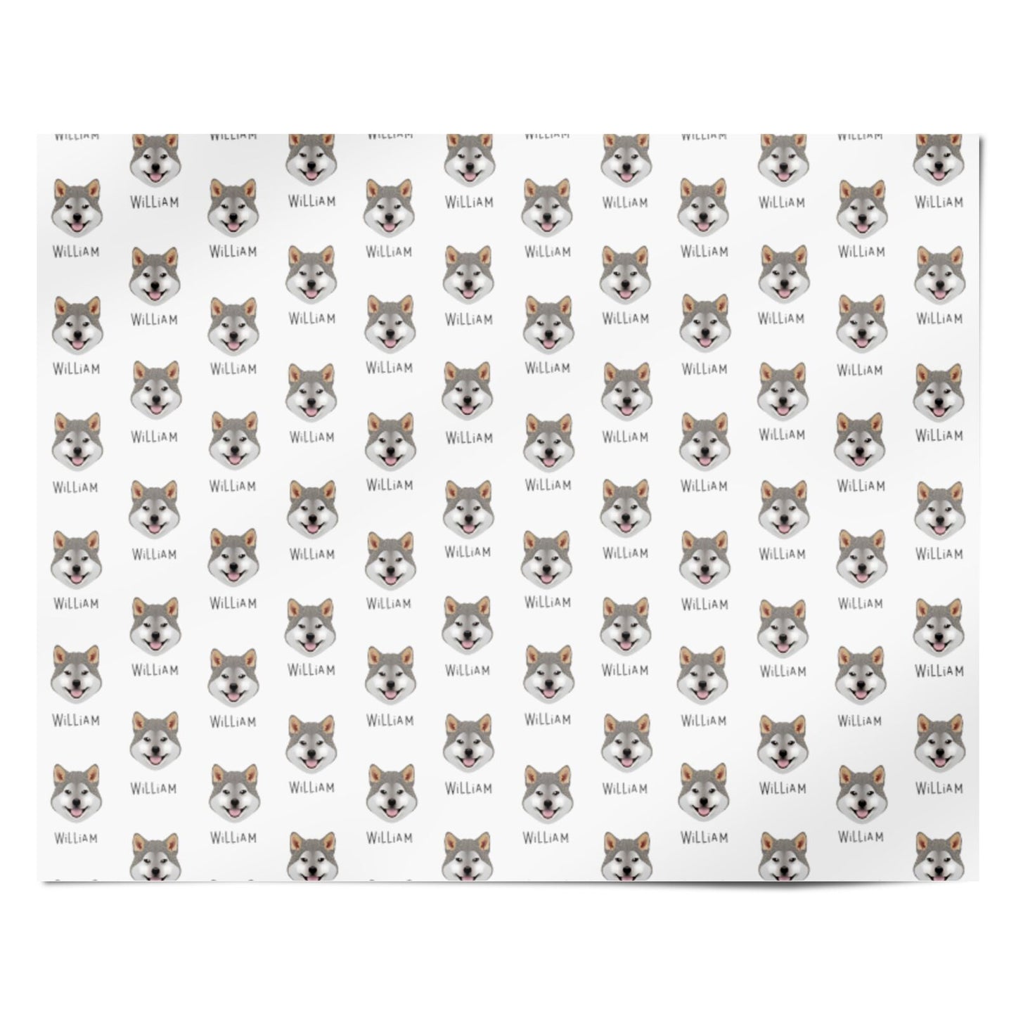 Japanese Shiba Icon with Name Personalised Wrapping Paper Alternative
