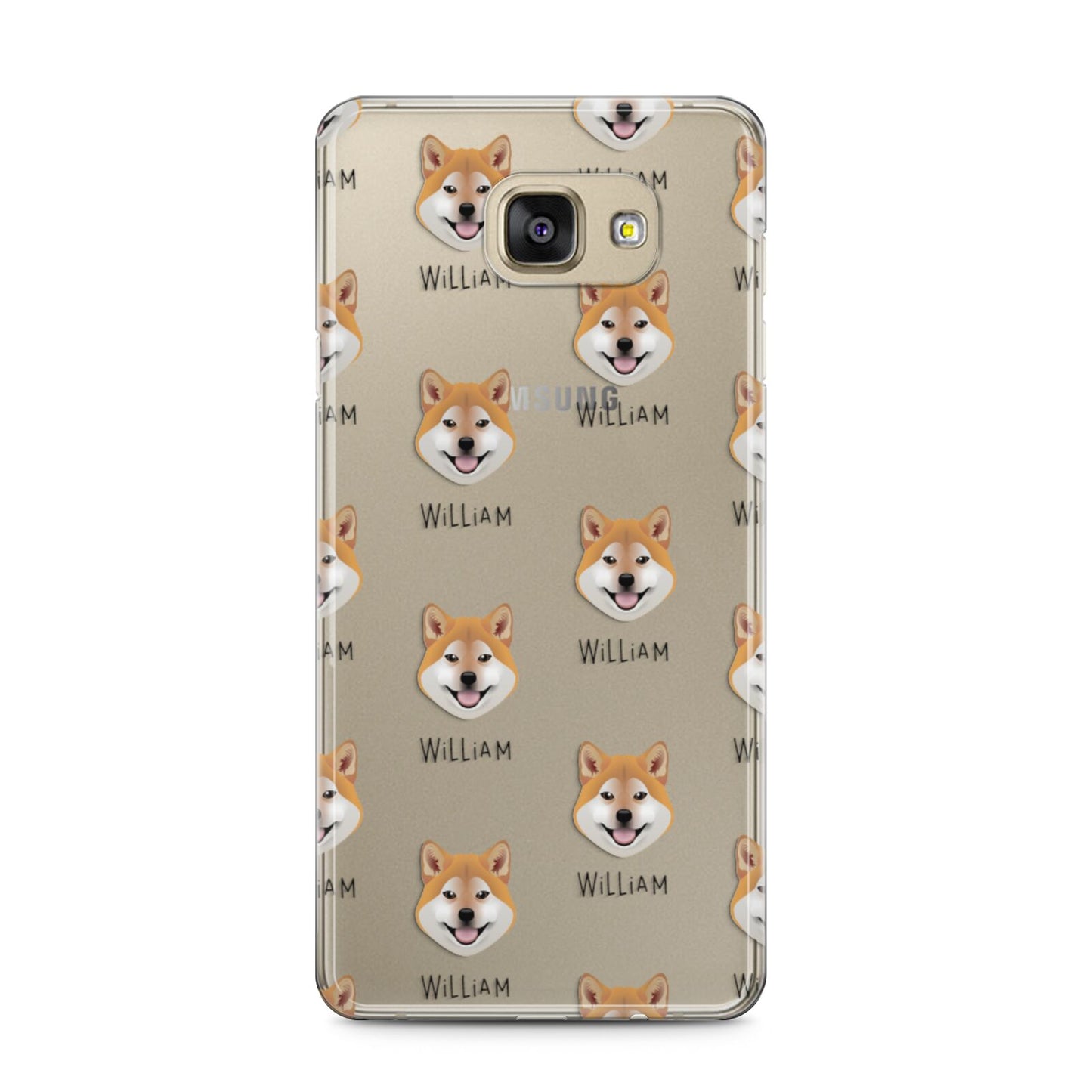 Japanese Shiba Icon with Name Samsung Galaxy A5 2016 Case on gold phone