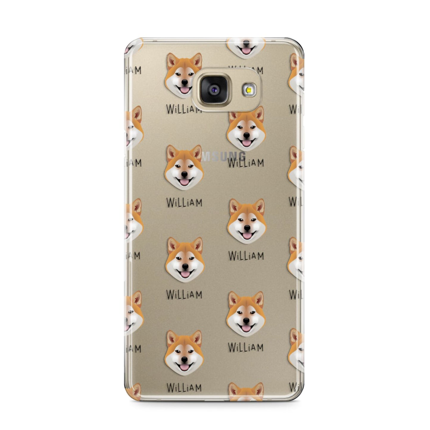 Japanese Shiba Icon with Name Samsung Galaxy A9 2016 Case on gold phone