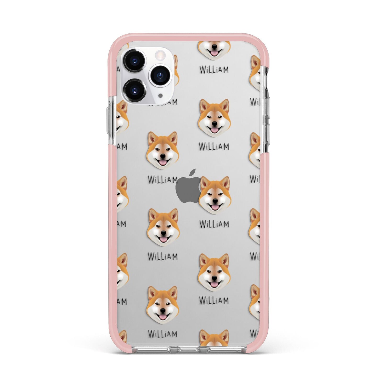 Japanese Shiba Icon with Name iPhone 11 Pro Max Impact Pink Edge Case