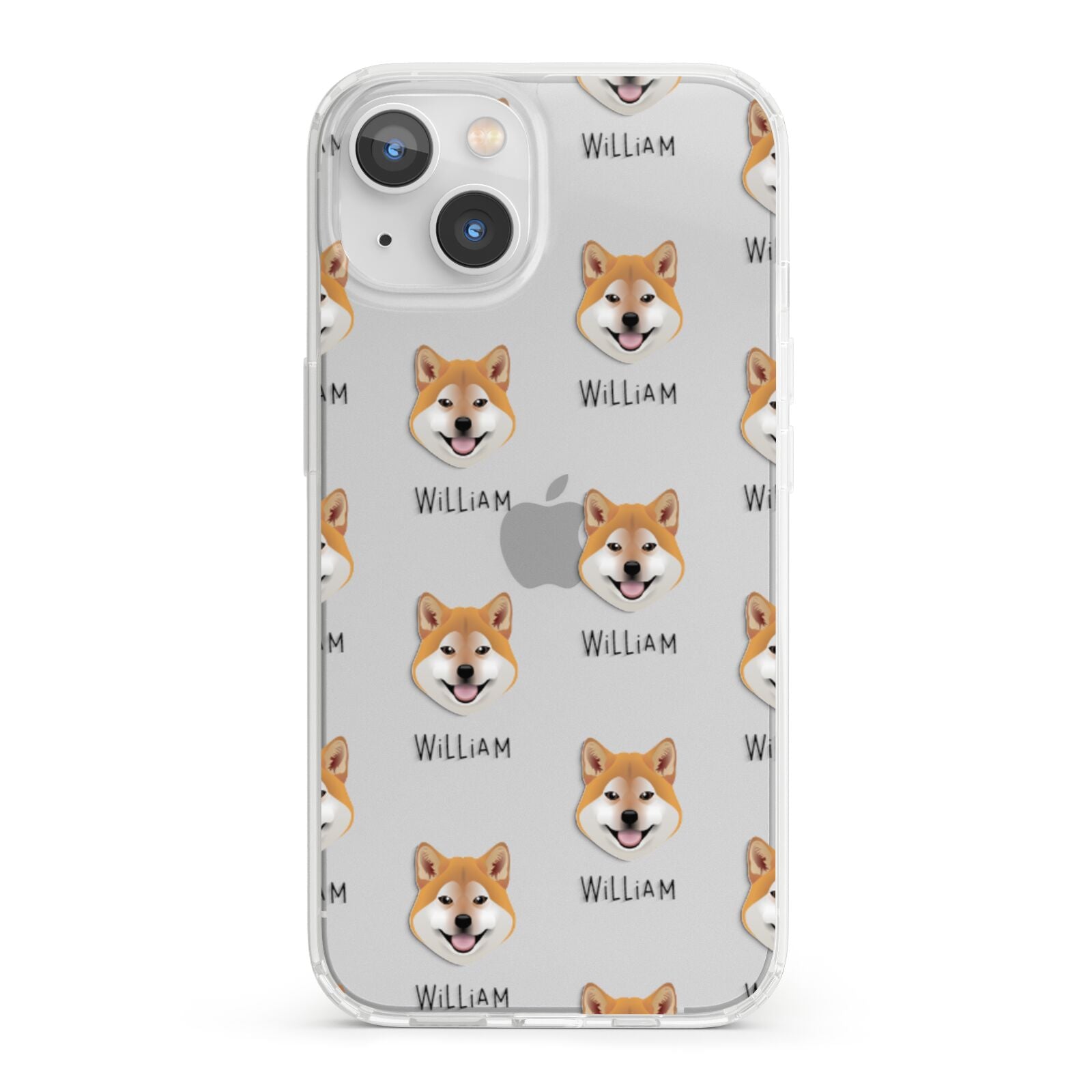 Japanese Shiba Icon with Name iPhone 13 Clear Bumper Case