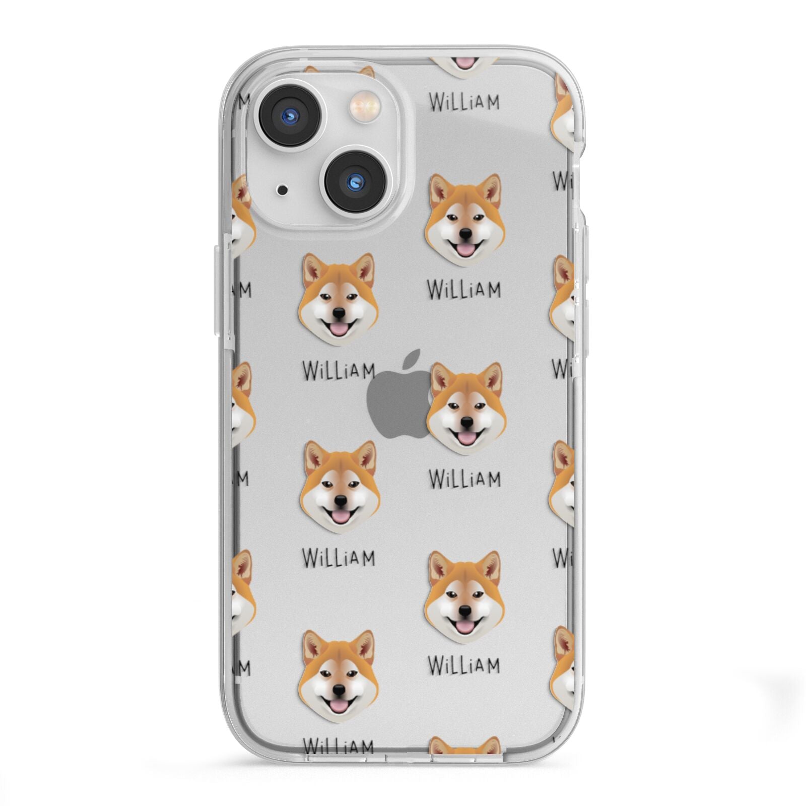 Japanese Shiba Icon with Name iPhone 13 Mini TPU Impact Case with White Edges