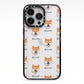 Japanese Shiba Icon with Name iPhone 13 Pro Black Impact Case on Silver phone