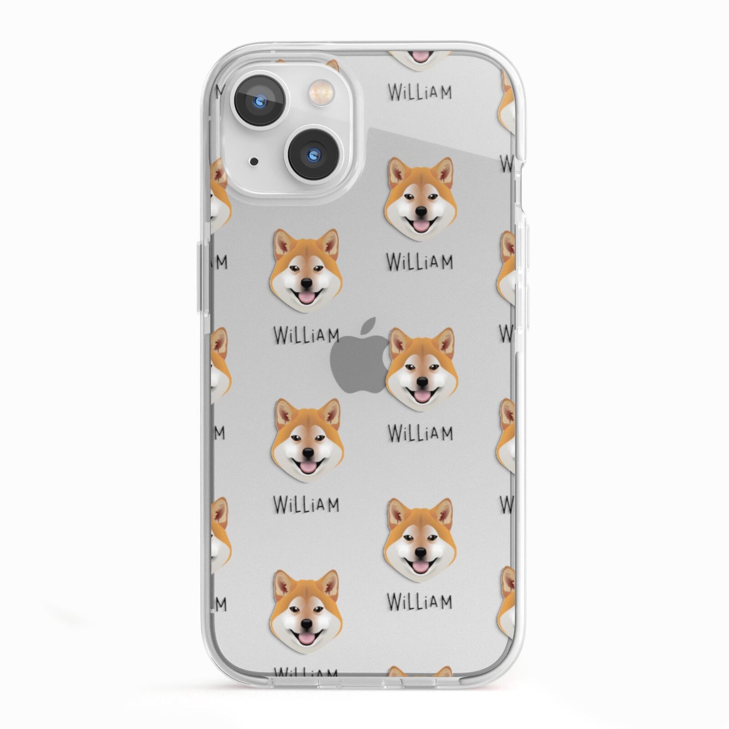 Japanese Shiba Icon with Name iPhone 13 TPU Impact Case with White Edges