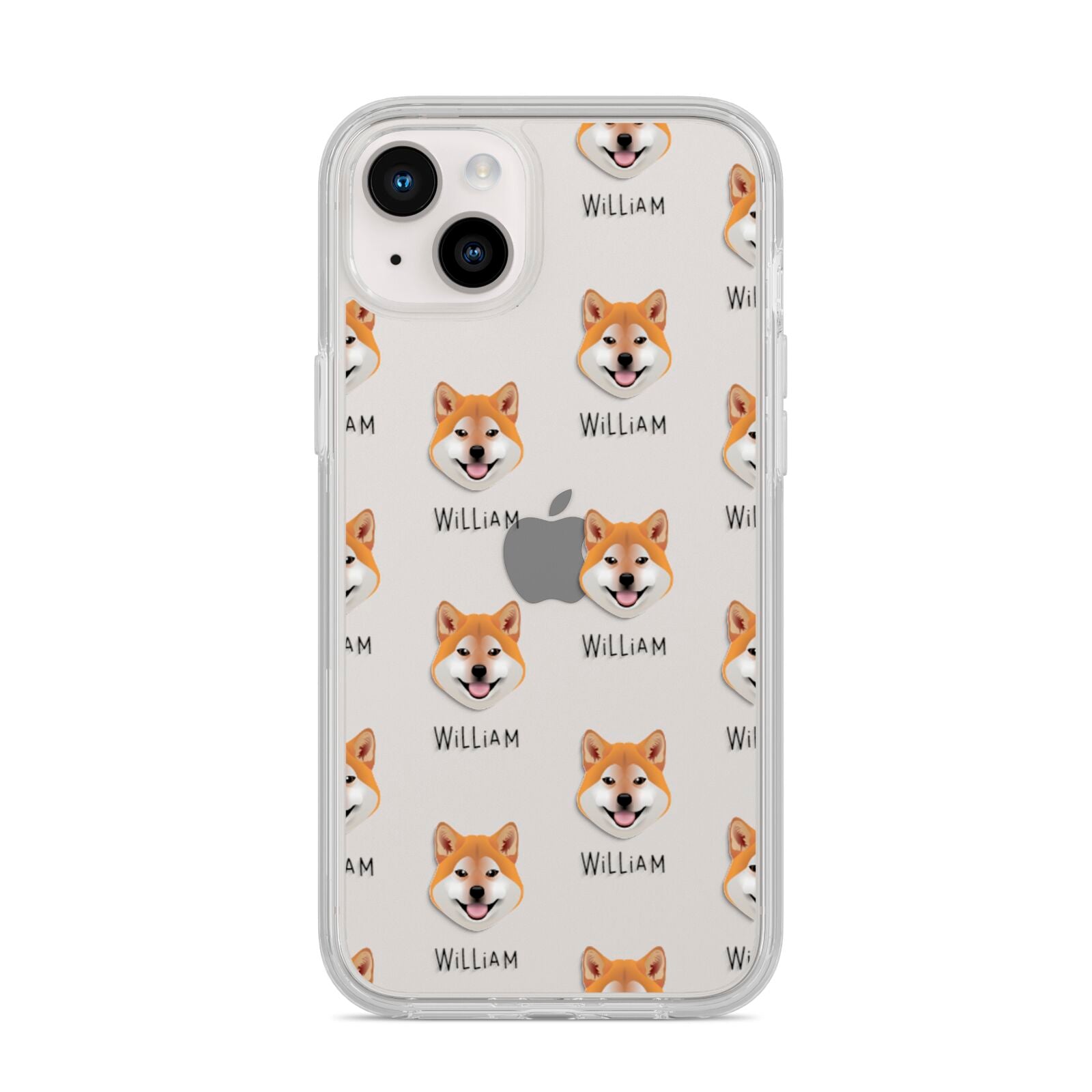 Japanese Shiba Icon with Name iPhone 14 Plus Clear Tough Case Starlight