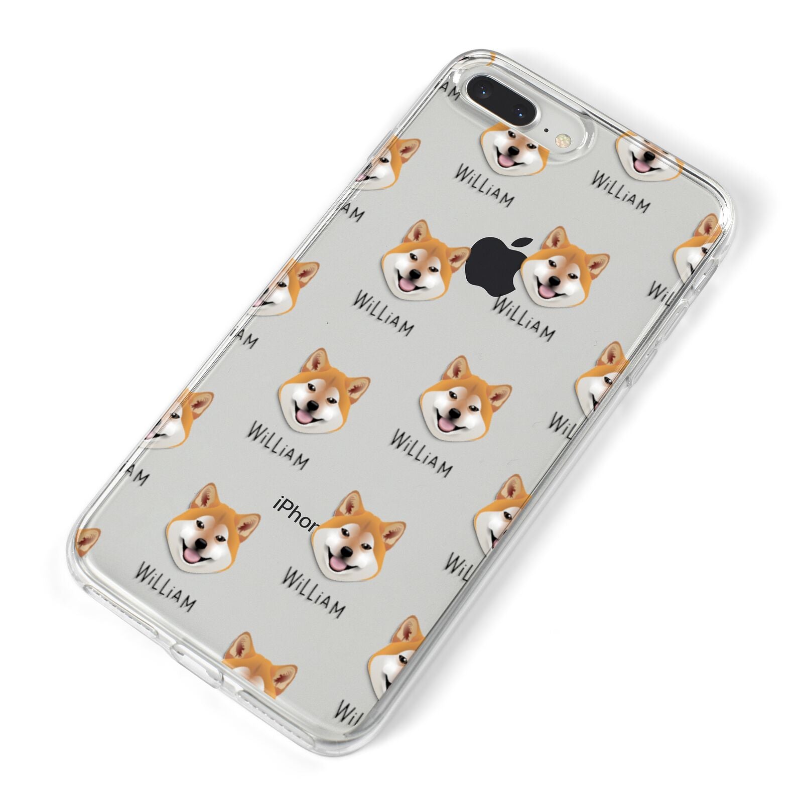 Japanese Shiba Icon with Name iPhone 8 Plus Bumper Case on Silver iPhone Alternative Image