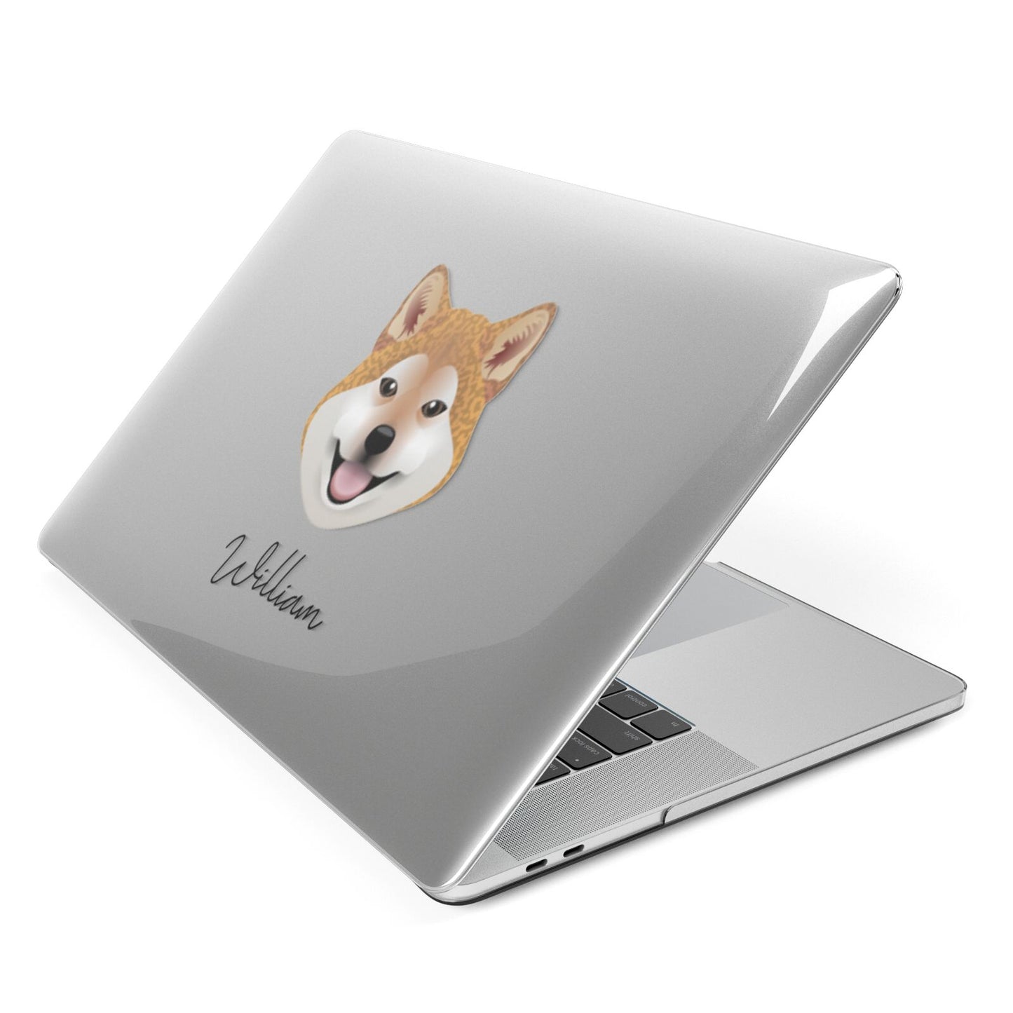 Japanese Shiba Personalised Apple MacBook Case Side View