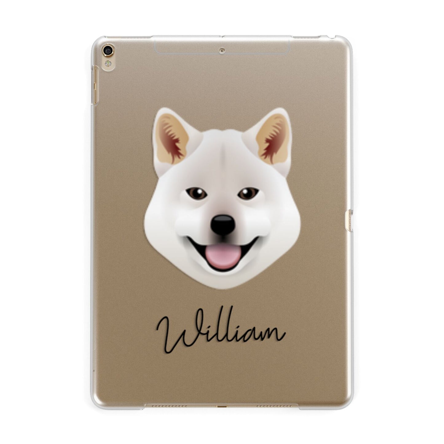 Japanese Shiba Personalised Apple iPad Gold Case
