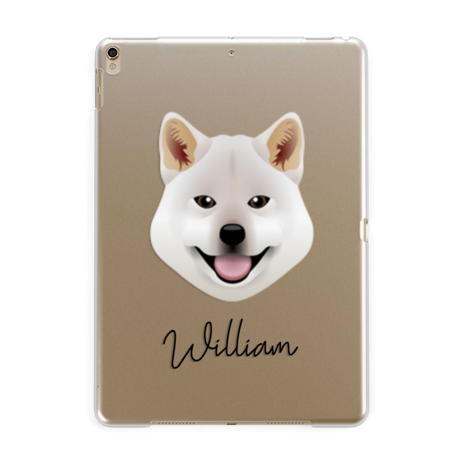 Japanese Shiba Personalised Apple iPad Gold Case