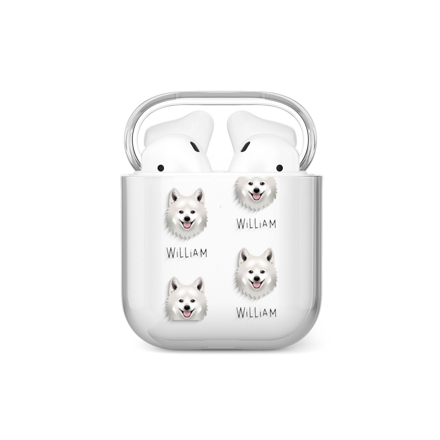 Japanese Spitz Icon with Name AirPods Case