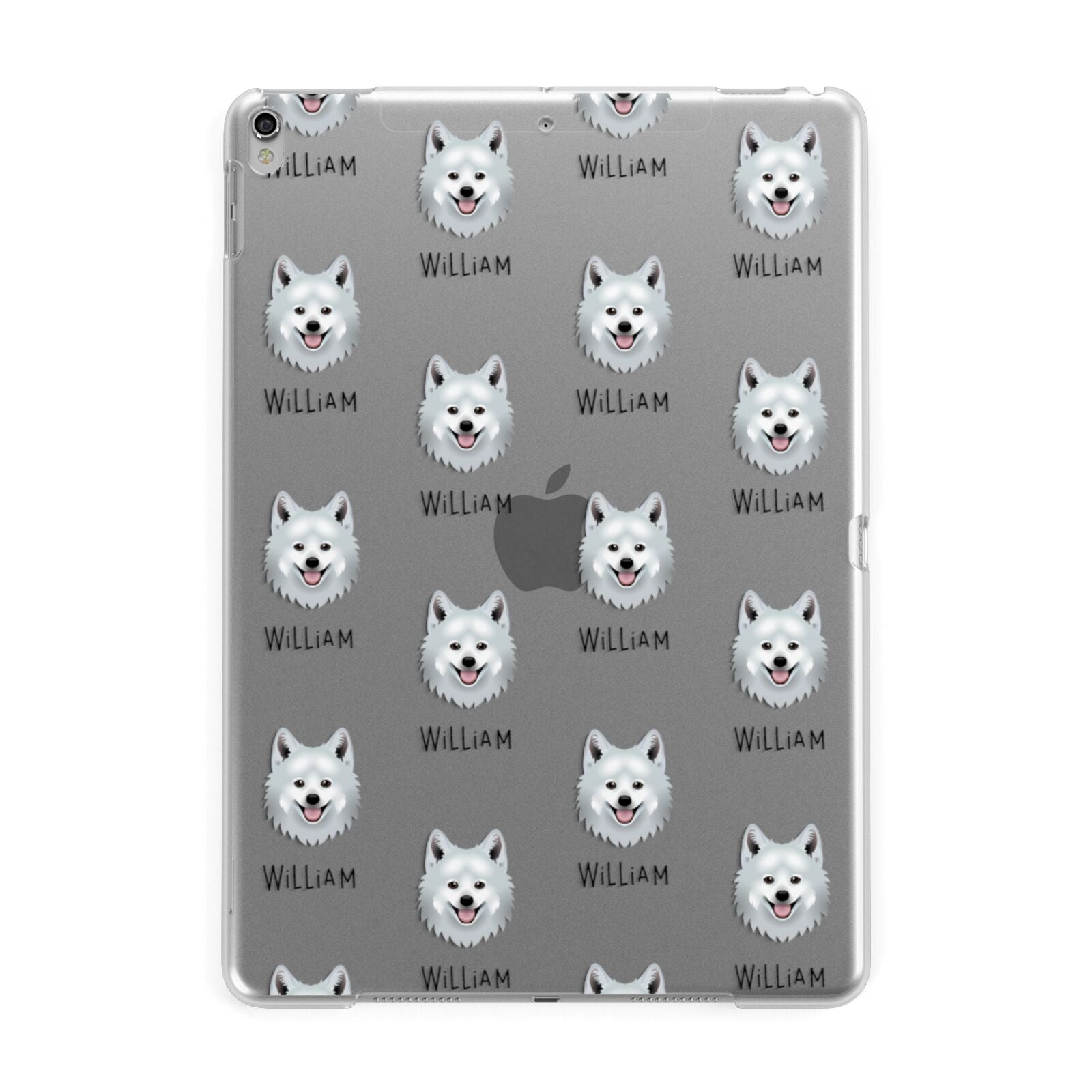 Japanese Spitz Icon with Name Apple iPad Silver Case