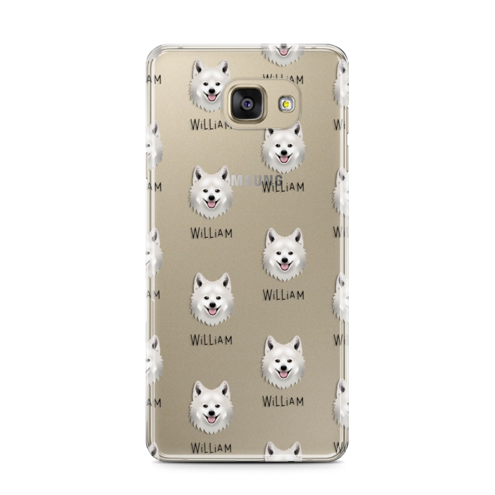 Japanese Spitz Icon with Name Samsung Galaxy A7 2016 Case on gold phone