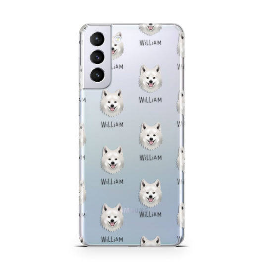 Japanese Spitz Icon with Name Samsung S21 Plus Phone Case