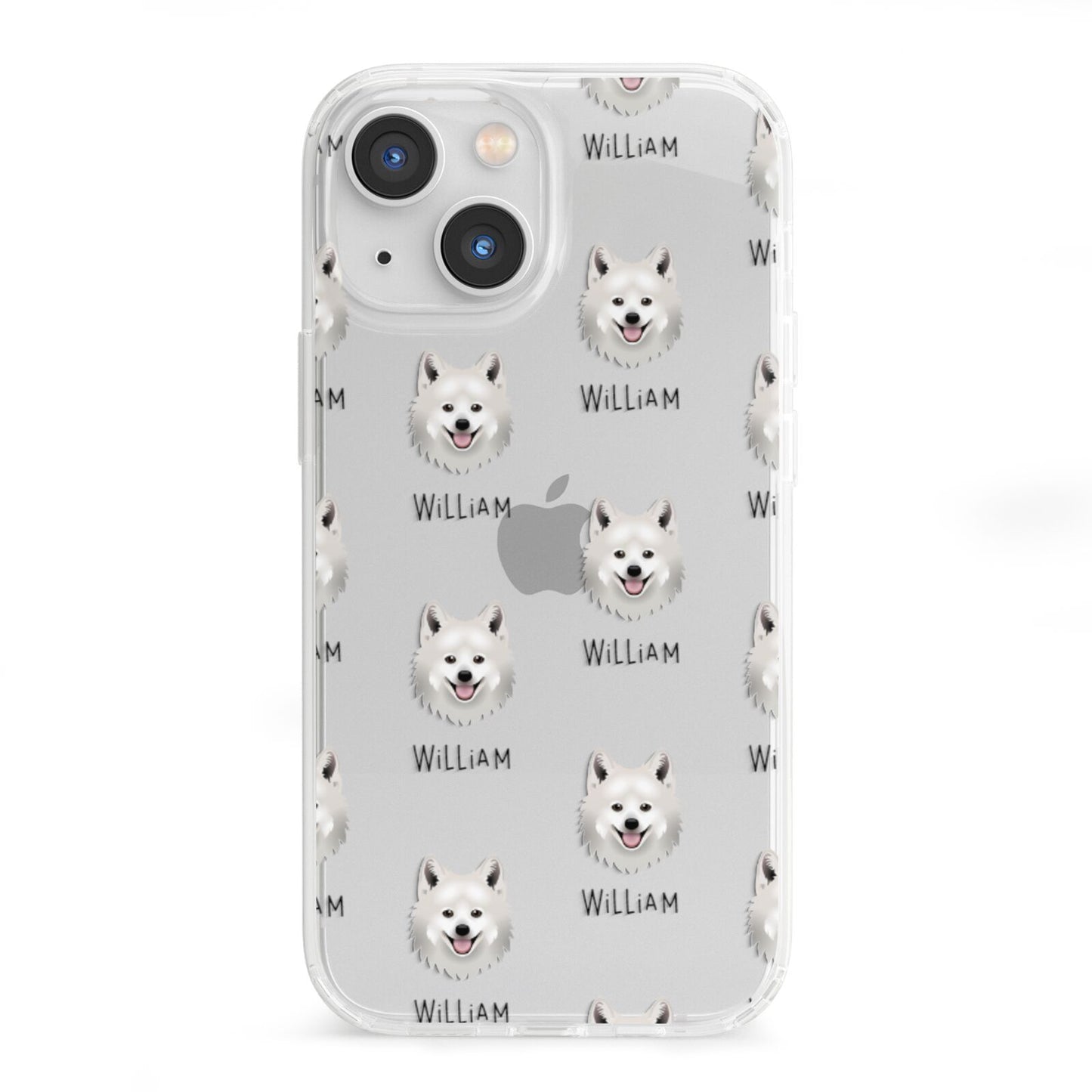 Japanese Spitz Icon with Name iPhone 13 Mini Clear Bumper Case