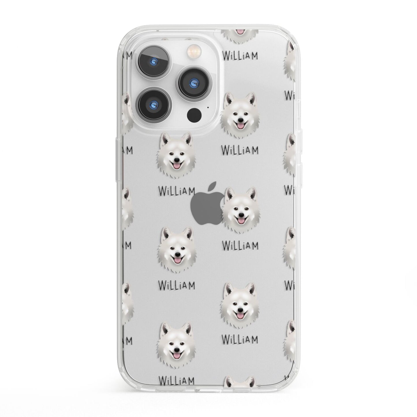 Japanese Spitz Icon with Name iPhone 13 Pro Clear Bumper Case