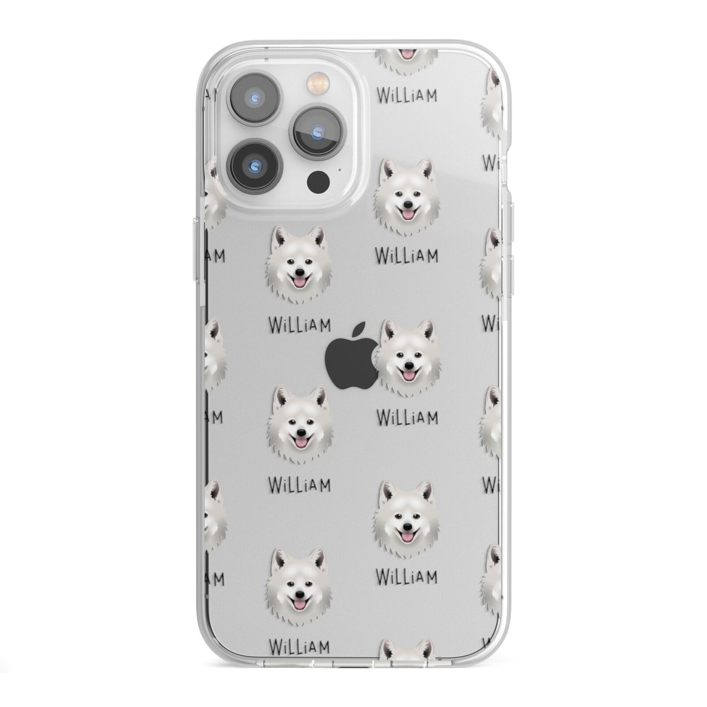 Japanese Spitz Icon with Name iPhone 13 Pro Max TPU Impact Case with White Edges