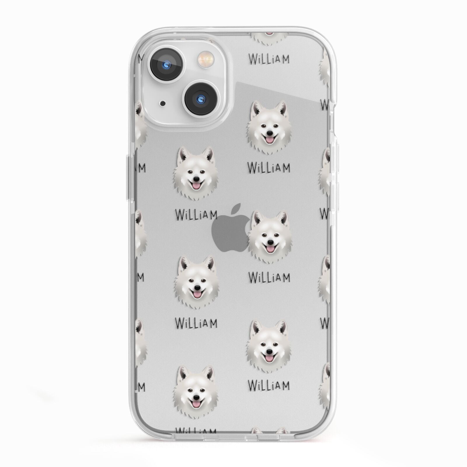 Japanese Spitz Icon with Name iPhone 13 TPU Impact Case with White Edges