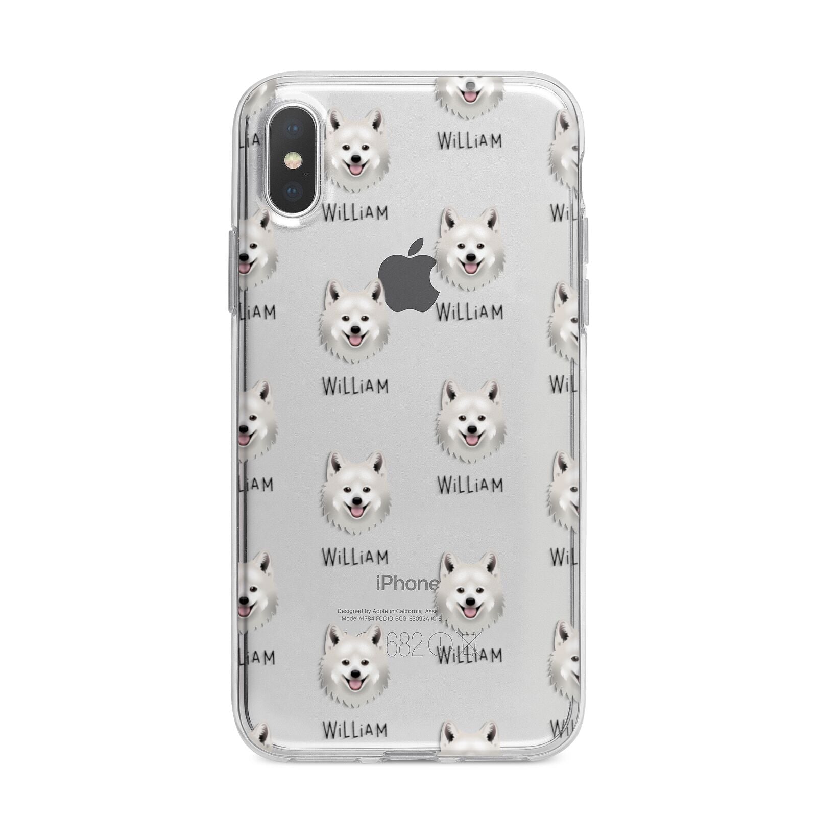 Japanese Spitz Icon with Name iPhone X Bumper Case on Silver iPhone Alternative Image 1