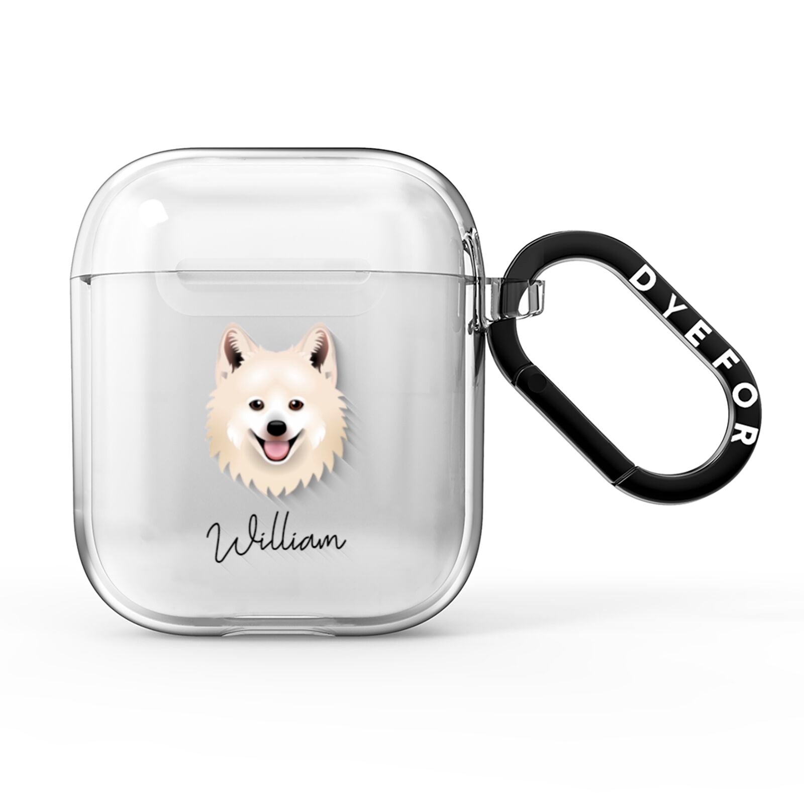 Japanese Spitz Personalised AirPods Clear Case