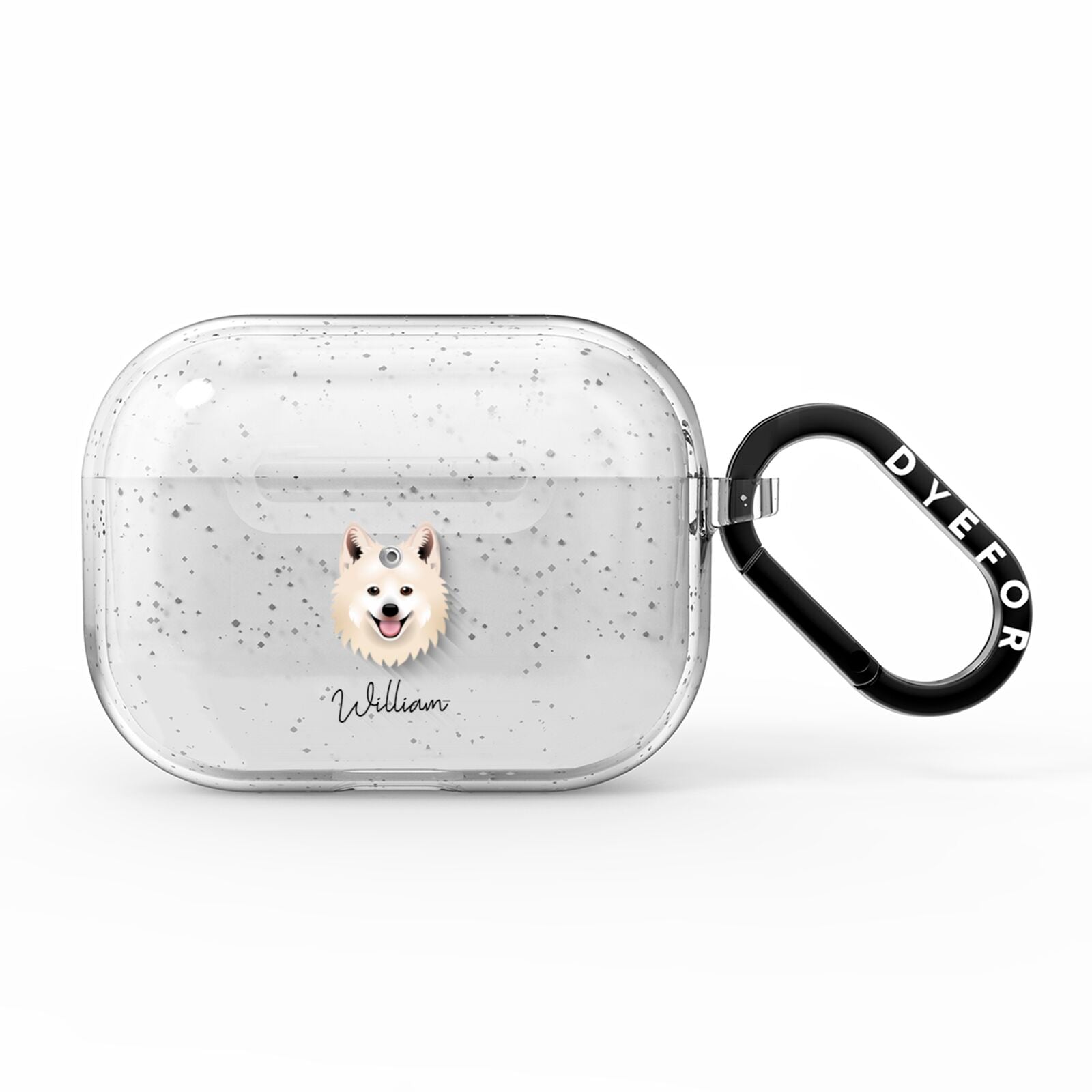 Japanese Spitz Personalised AirPods Pro Glitter Case