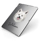 Japanese Spitz Personalised Apple iPad Case on Grey iPad Side View