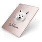 Japanese Spitz Personalised Apple iPad Case on Rose Gold iPad Side View