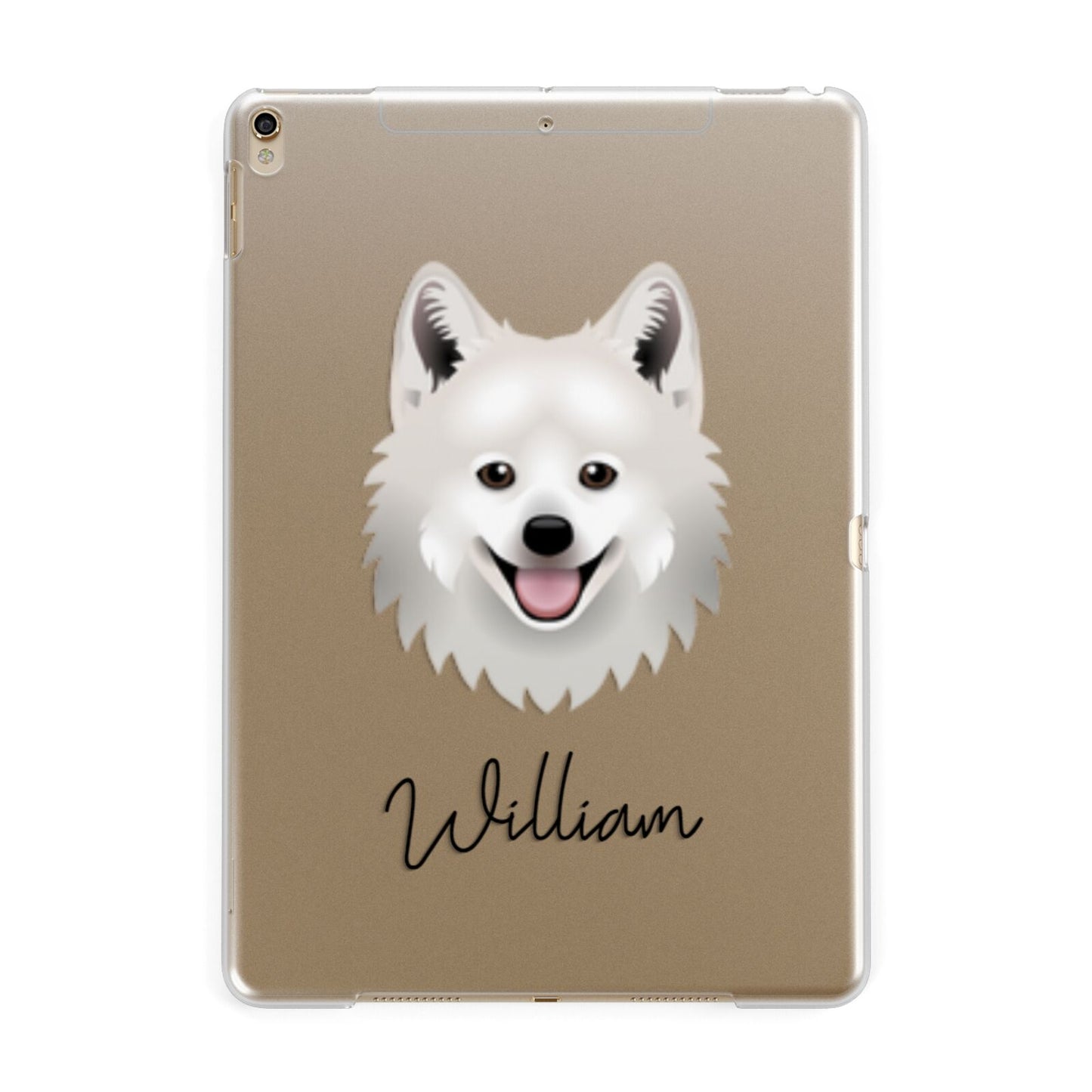 Japanese Spitz Personalised Apple iPad Gold Case