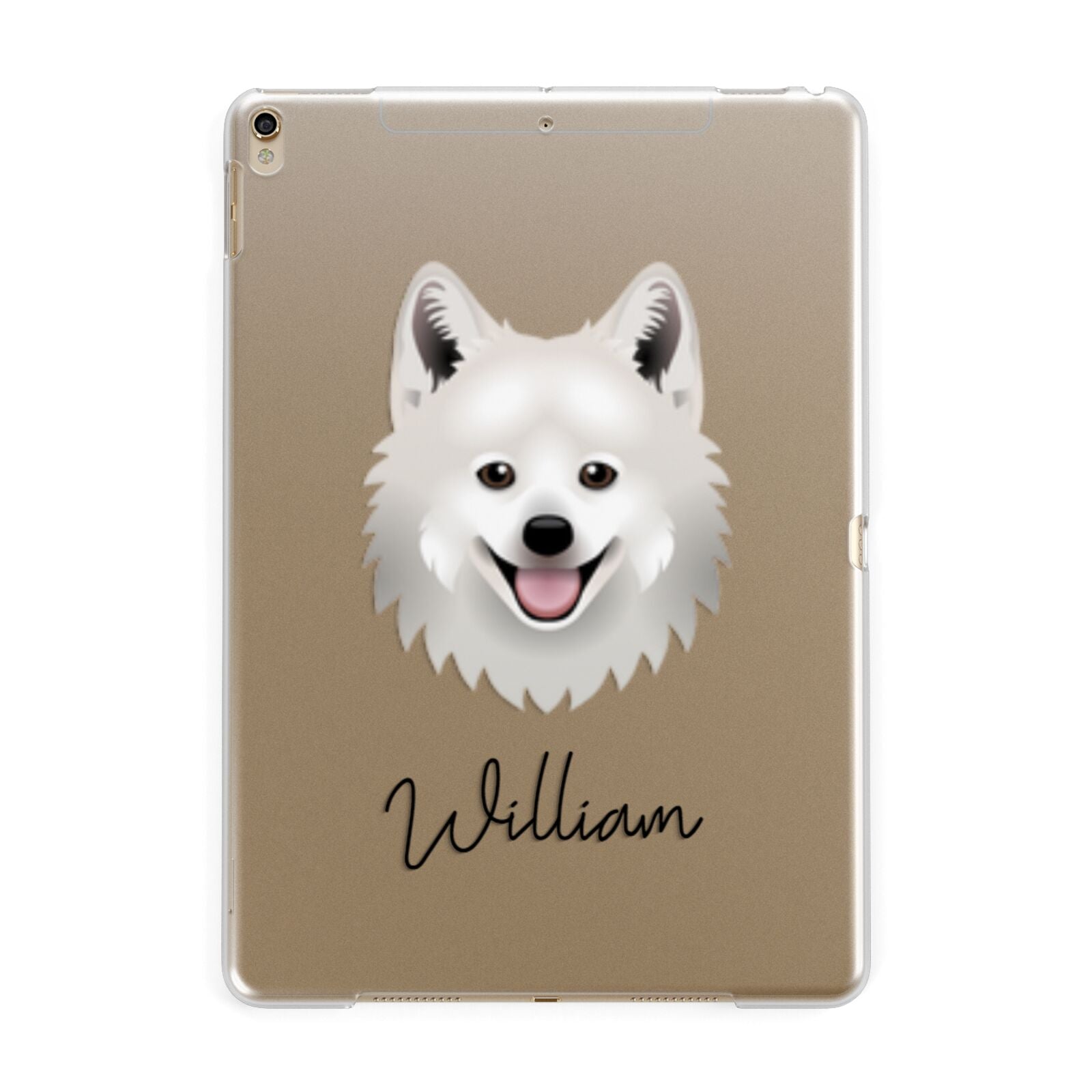 Japanese Spitz Personalised Apple iPad Gold Case