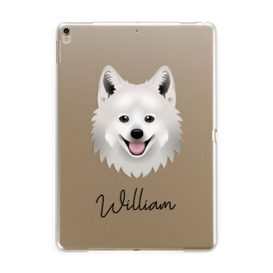 Japanese Spitz Personalised Apple iPad Gold Case