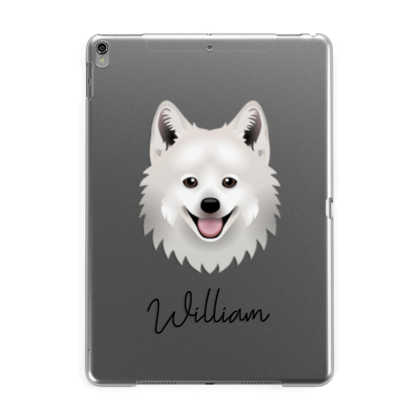 Japanese Spitz Personalised Apple iPad Grey Case